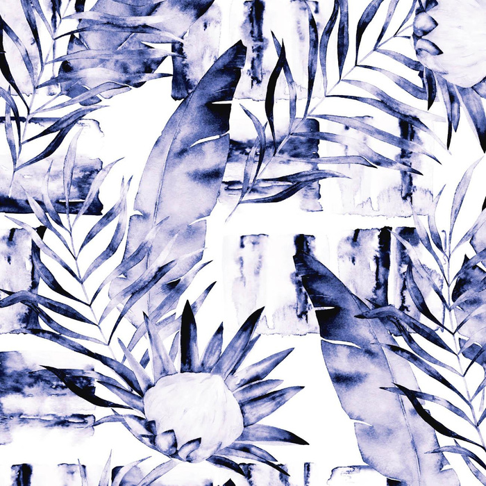 AQUARELL BLÄTTER 2.0 (Very Peri) - Lycra 300g