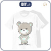 KID’S T-SHIRT- BEAR (mint) / Heart - single jersey (128/134)