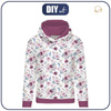 BLUZA DAMSKA (POLA) CLASSIC Z KAPTUREM - AKWARELOWY BUKIET wz. 2 -  dzianina pętelkowa - XS