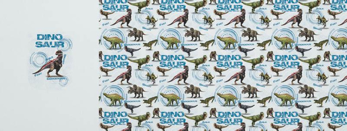 DINO SIGHT / white - Panoramic panel - looped knit fabric with elastane