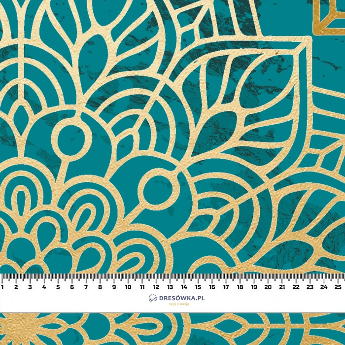 MANDALA wz. 5 / szmaragdowy - tkanina wiskozowa