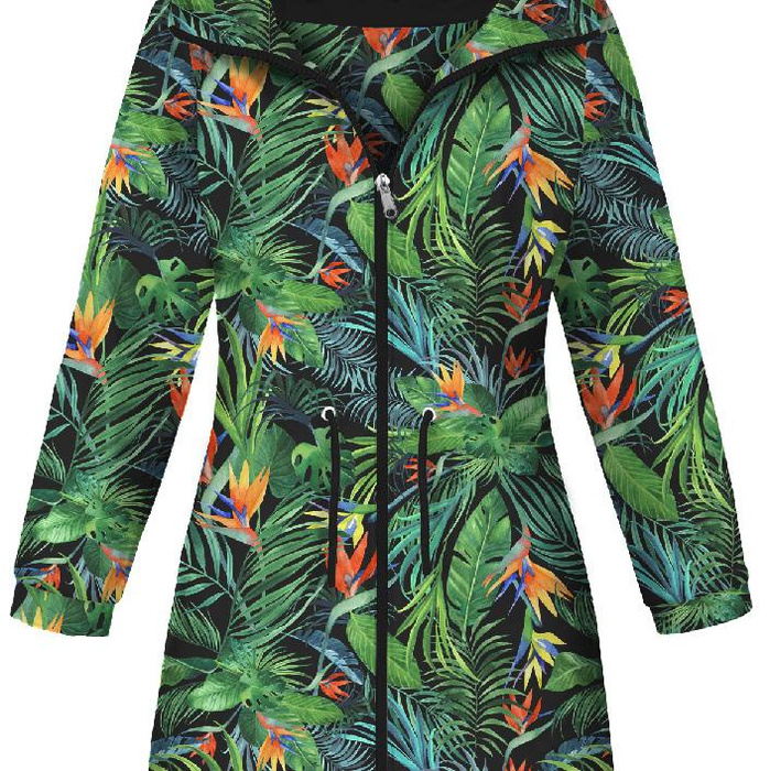 DAMENPARKA (ANNA) - PARADIES DSCHUNGEL / schwarz - Softshell XXL