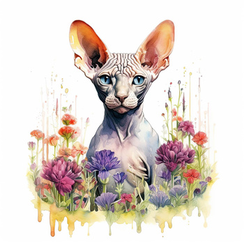 WATERCOLOR SPHINX - Paneel (75cm x 80cm) Wasserabweisende Webware