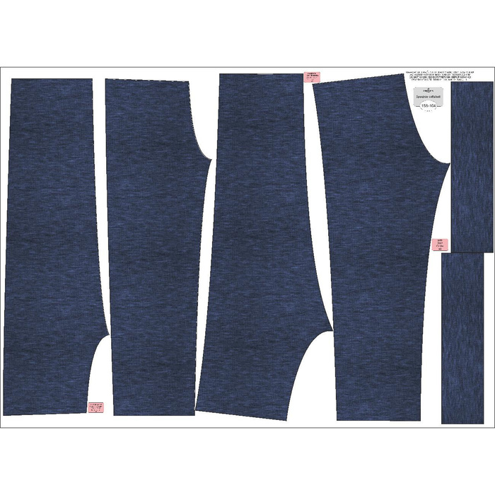 CHILDREN'S SOFTSHELL TROUSERS (YETI) - MELANGE NAVY - sewing set (122/128)