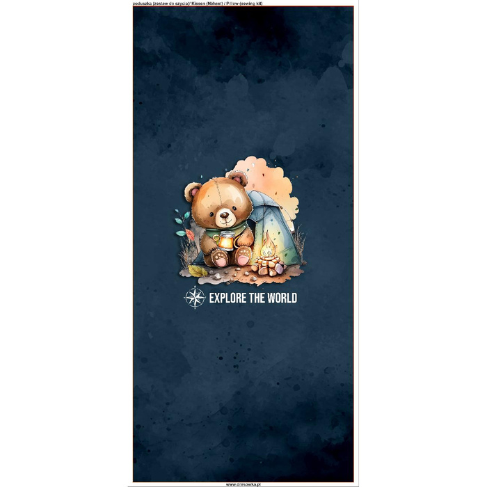 KISSEN 45x45 - EXPLORE THE WORLD - Velours - Nähset