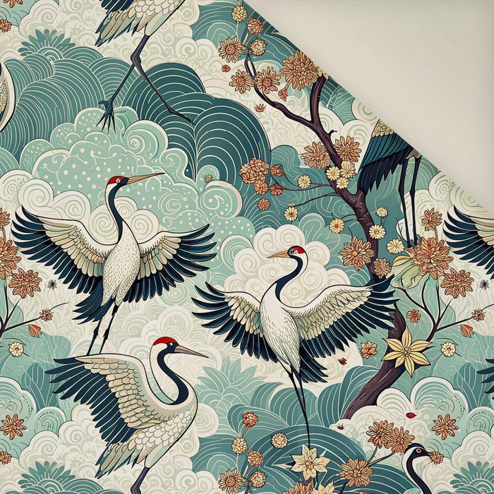 100CM Japanese Garden wz.2  (birds)- Upholstery velour 