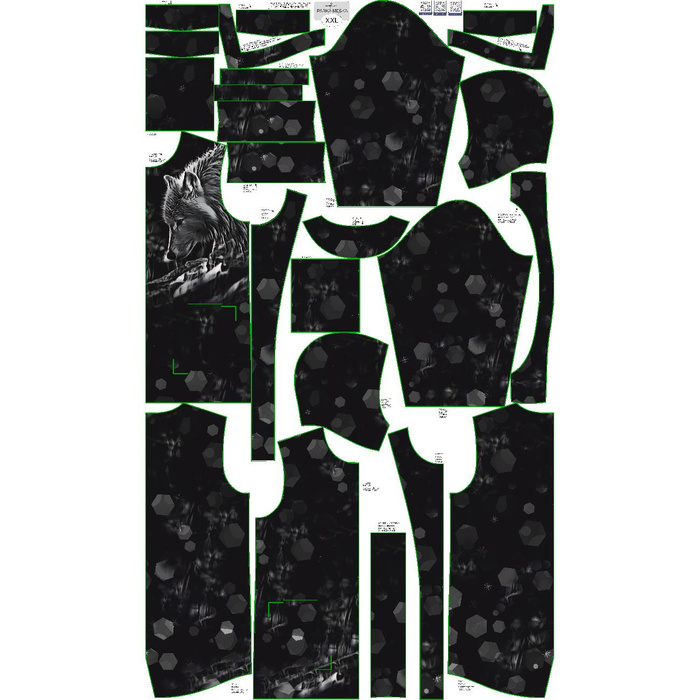 PÁNSKÁ BUNDA PARKA (TOM) - Arktický vlk - Sada šití XXL