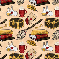 MAGIC MIX PAT. 3 (MAGIC SCHOOL) / beige - looped knit fabric