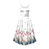 DRESS "ISABELLE" - FLOWERS (pattern no. 4) / white - sewing set XXL