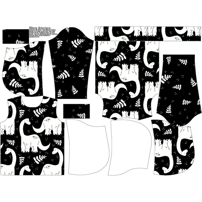 KID'S HOODIE (ALEX) - DIPLODOK / black - sewing set