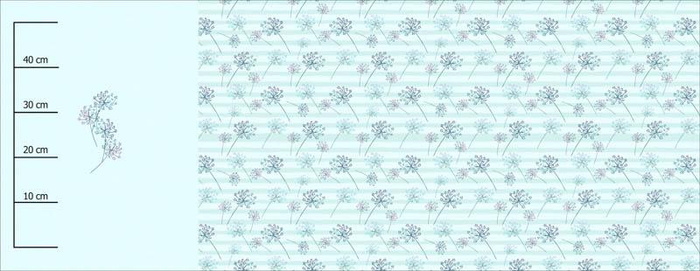 BROKÁTOVÉ PAMPELIŠKY (VÁŽKY A PAMPELIŠKY) - panoramic panel teplákovina (60cm x 155cm)