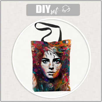 SHOPPER TASCHE - ABSTRACT GIRL M. 1 - Nähset