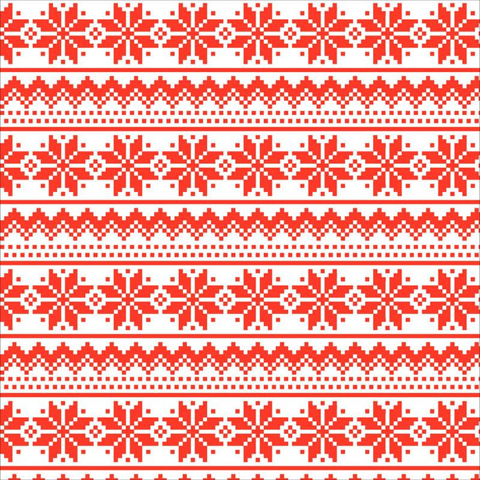 CUSHION PANEL - ALPINE FLOWERS / red stripes