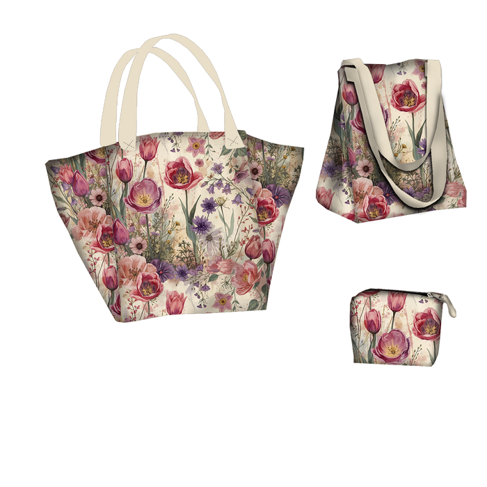 Taška XL s sáčkem 2 v 1 - PASTEL FLOWERS WZ. 30