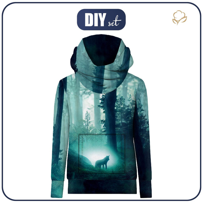 UNISEX HOODIE (HYDRA) - MISTY WOLF - sewing set L