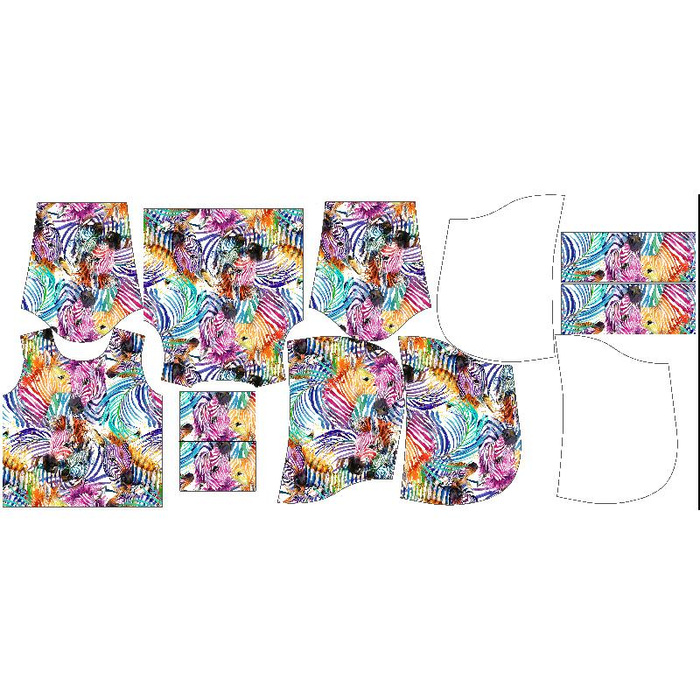 KID'S HOODIE (ALEX) - ZEBRA (rainbow) - sewing set