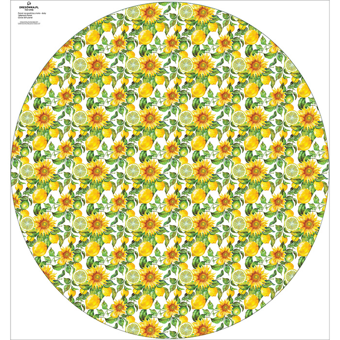 Groß  tellerrock-Panel –  Krepp - SUNFLOWERS WZ. 6