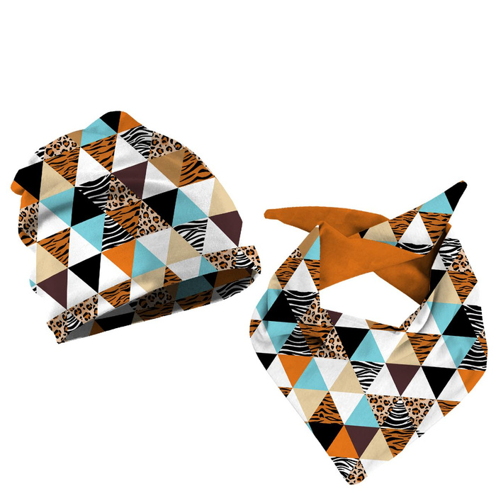 KID'S CAP AND SCARF (CLASSIC) - TRIANGLES / SPOTS 51-54