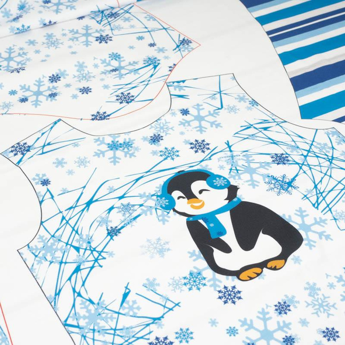 CHILDREN'S PAJAMAS " MIKI" - PENGUIN 2.0 / turquoise - sewing set