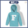 KID'S HOODIE (ALEX) - "F" / acid wash sea blue - looped knit fabric (158/164)