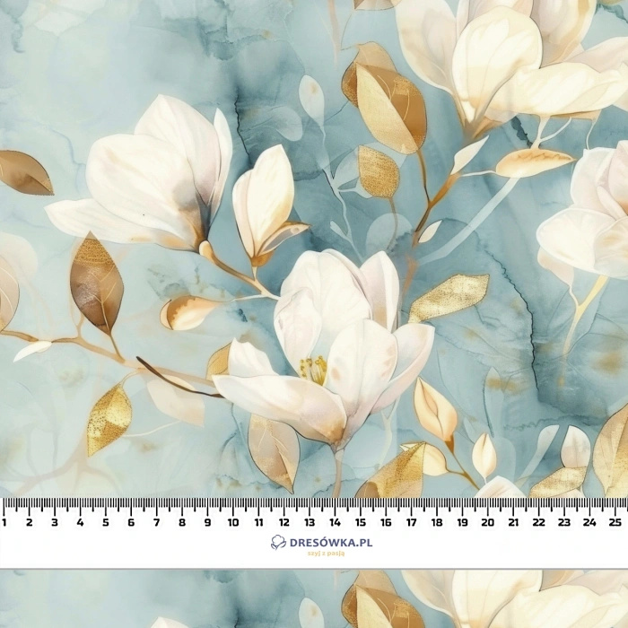 FLOWERS - Cloud Dancer WZ.3 - tkanina viskózová