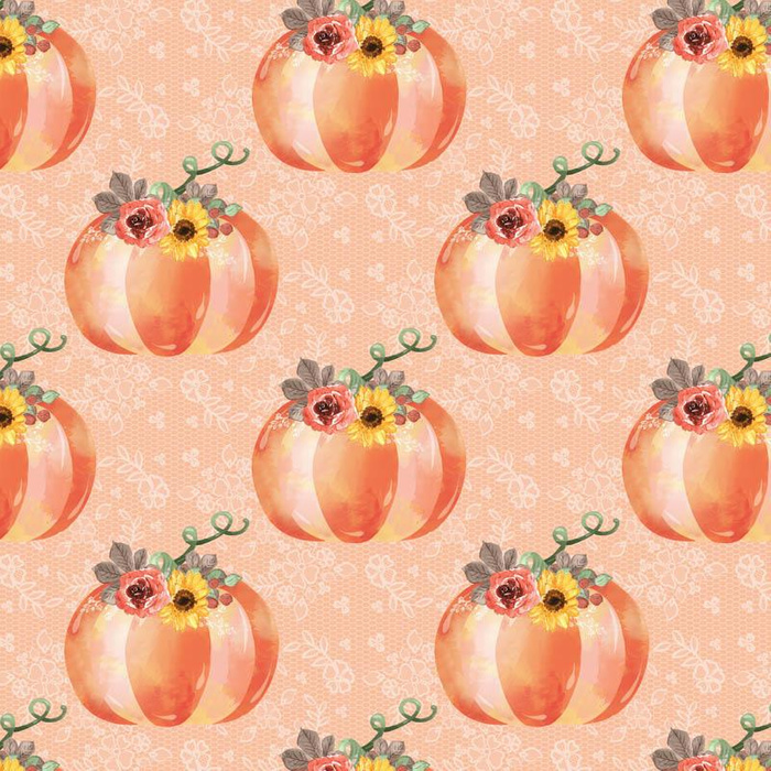 PUMPKINS pat. 8 / orange (FOXES AND PUMPKINS) - single jersey