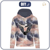 CLASSIC WOMEN’S HOODIE (POLA) - BAT / CLOUDS (ENCHANTED NIGHT) - looped knit fabric - XXL