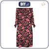 DRESS "CARMEN" - RED FLOWERS pat. 3 - crepe M