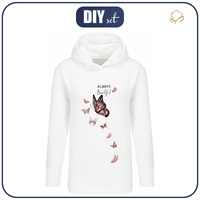 LANGES DAMEN HOODIE (MEGI) - ALWAYS BUTTERFLY (GLITTER SCHMETTERLINGE) - Sommersweat - L