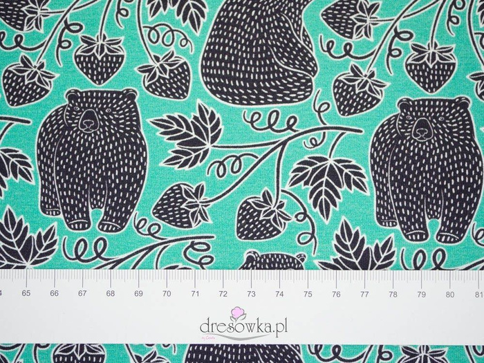 BEARS WITH WILD STRAWBERRIES - Viscose jersey WE210