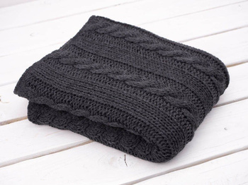 BLANKET (BRAID) / graphite M - knitted panel