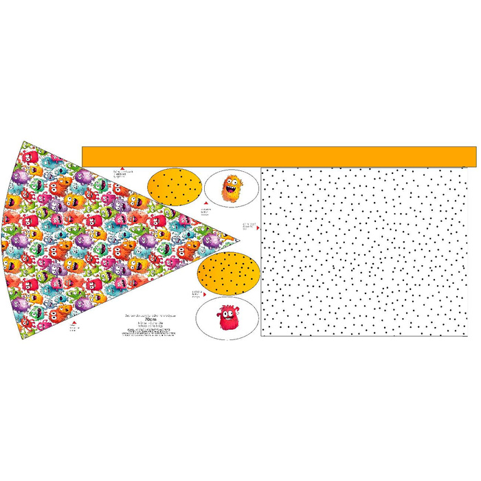 First Grade Candy Cone - FUNNY MONSTERS PAT. 3 - sewing set