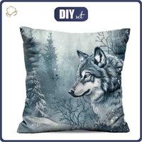 PODUSZKA 45X45 - WINTER WOLF WZ. 2 - welur tapicerski - zestaw do uszycia