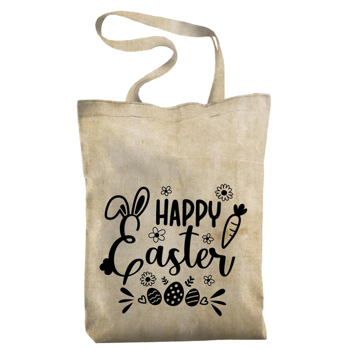 SHOPPER KABELKA - HAPPY EASTER / béžová - Panama 220g - Sada šití