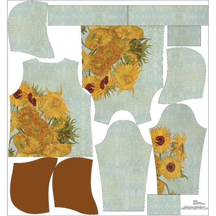 CLASSIC WOMEN’S HOODIE (POLA) - SUNFLOWERS (Vincent van Gogh) - sewing set L