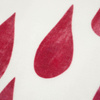 BIG DROPS (carmine) / white - Cotton woven fabric