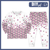 CHILDREN'S PAJAMAS " MIKI" - FLOWERS AND CLOVER (IN THE MEADOW) - Elastic cotton knit fabric (134/140)