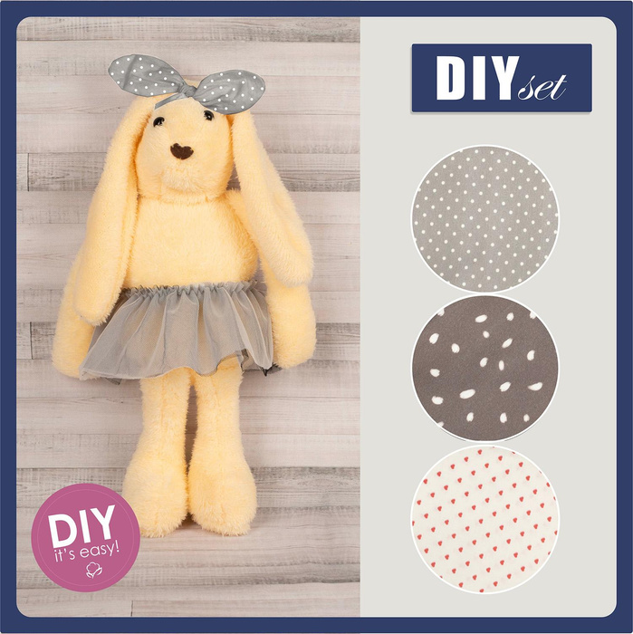 SUKNĚ + PÁSKA NA RUKU PRO KRÁLÍČKA - ŠEDÁ - Sada šití