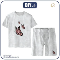 PIŻAMA DZIECIĘCA "ADA" - MOTYL wz. 3 (BROKATOWE MOTYLE) - Bambus Single Jersey z elastanem (98/104)