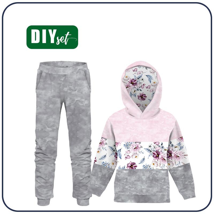 Jogginganzug für Kinder (OSLO) - AQUARELL-STRAUß Ms. 2 / Streifen - Sommersweat (122/128)