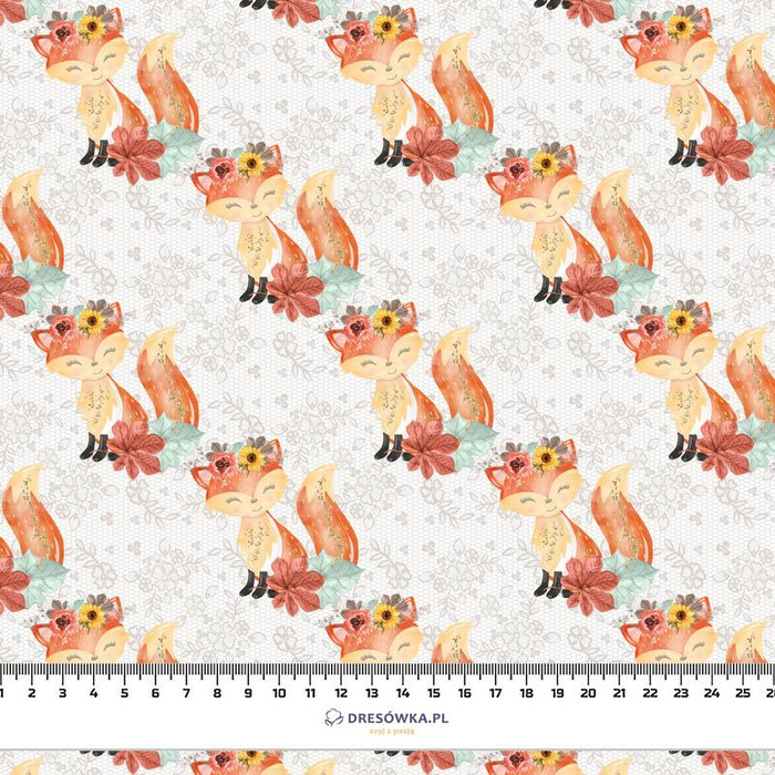 FOXES AND LEAVES (FOXES AND PUMPKINS) - single jersey with elastane