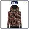 UNISEX HOODIE (HYDRA) - FLOWERS WZ.10/ Mocha Mousse - sewing set (86/92)