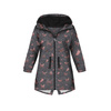 PARKA DZIECIĘCA (ARIEL) - MOTYLE (BROKATOWE MOTYLE) / ACID WASH SZARY - softshell (146/152)
