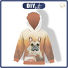 KID'S HOODIE (ALEX) - BULLDOG / brown - looped knit fabric (134/140)