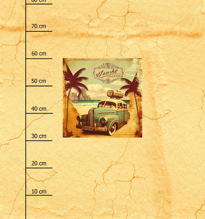 TRAVEL TIME MS. 10 - Paneel (75cm x 80cm) Wasserabweisende Webware