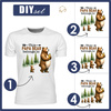 MĘSKI T-SHIRT Z WŁASNYM NADRUKIEM - THIS PAPA BEAR BELONGS TO... - ZESTAW DO USZYCIA