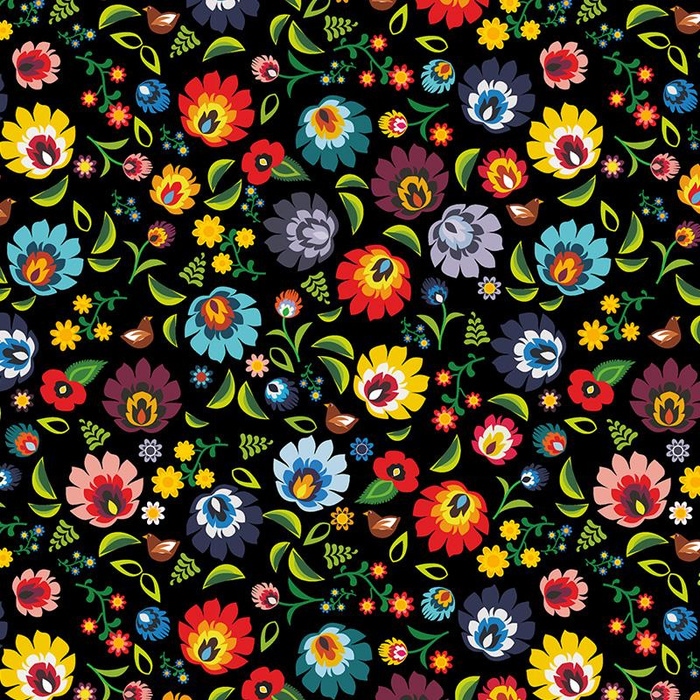 MINI LOWICZ FOLKLORE / black- Upholstery velour