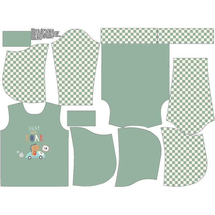 DĚTSKÁ MIKINA S KAPUCÍ (ALEX) - HEAR HIM ROAR - teplákovina 86/92