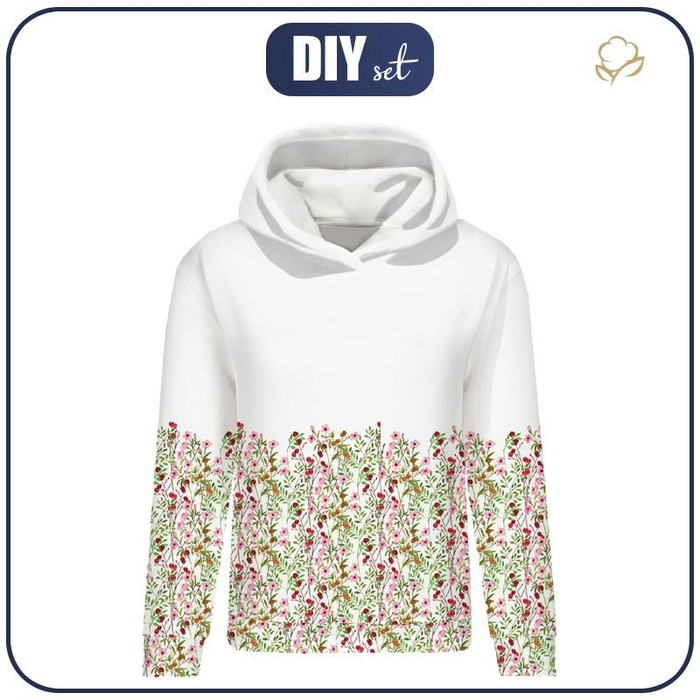 CLASSIC WOMEN’S HOODIE (POLA) - MEADOW PAT. 2 (IN THE MEADOW) - looped knit fabric - XS
