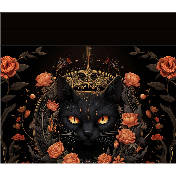 SHOPPERKA - GOTHIC CAT - tkanina wodoodporna - zestaw do uszycia